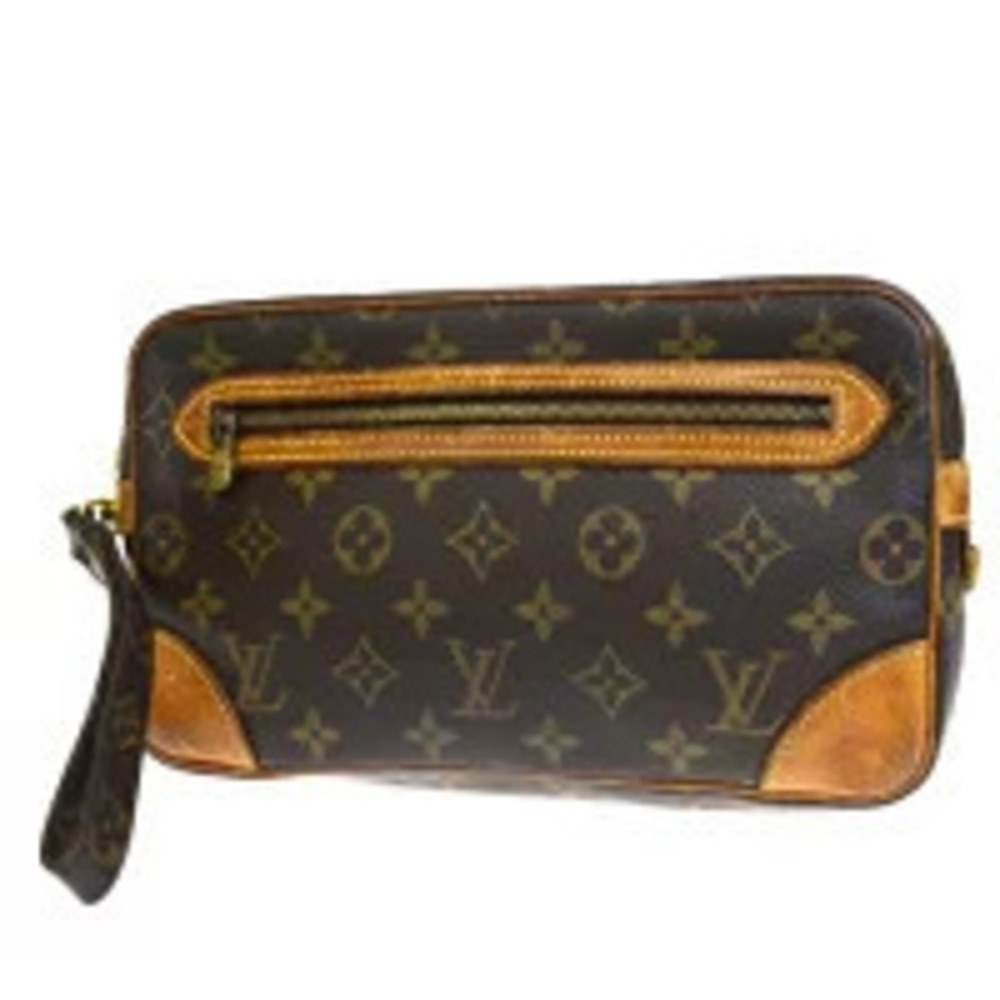 Louis Vuitton Marly Dragonne Pouch Bag Monogram Leather Shoulder Bag Brown